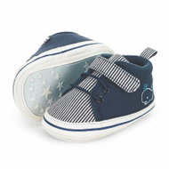 STERNTALER baby boys' shoes, textile, navy sneakers, stripe, whale 2302025, 22 - Baby Booties