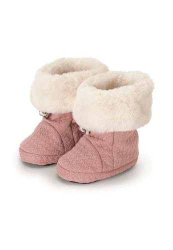 STERNTALER textile boots, winter, fur, stars, non-slip, pink 5102124, 18 - Baby Booties - Main image