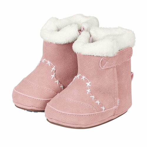 STERNTALER textile winter boots, fur, velcro, pink with decorative stitching 5301503, 18 - Baby Booties - Main image