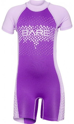 Bare Guppy Shorty Children's Wetsuit, 1mm, size 2, Purple - Neoprene Suit - Main image
