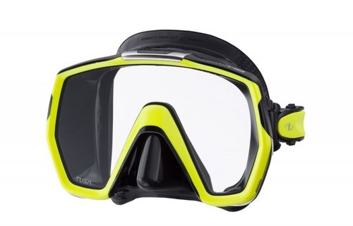Tusa Freedom HD, black silicone, yellow frame - Diving Mask - Main image