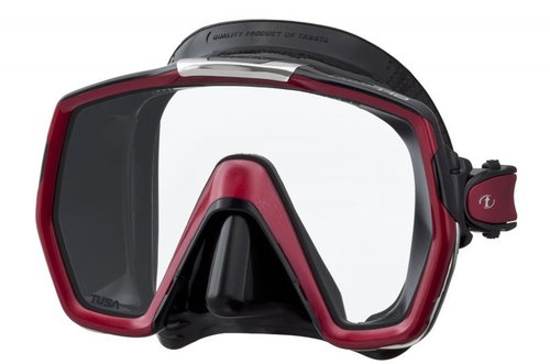 Tusa Freedom HD, Black Silicone, Red Frame - Diving Mask - Main image