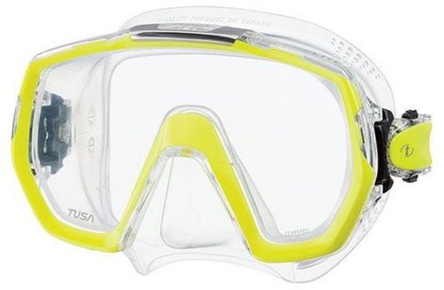 Tusa Freedom Elite, Transparent Silicone, Yellow Frame - Diving Mask - Main image