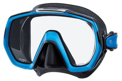 Tusa Freedom Elite, black silicone, blue frame - Diving Mask - Main image