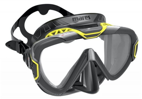 Mares Pure Wire, Black Silicone, Yellow Frame - Diving Mask - Main image