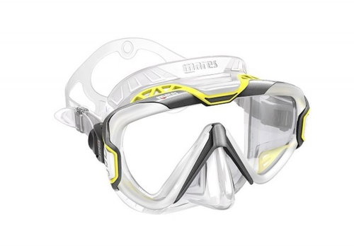 Mares Pure Wire, Transparent Silicone, Yellow Frame - Diving Mask - Main image