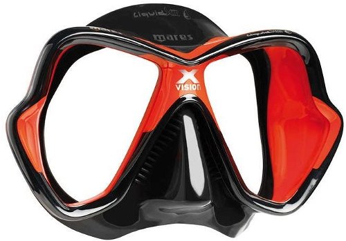 Mares X-Vision Ultra Liquidskin, Black Silicone, Red Frame - Diving Mask