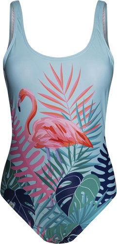 Dedoles Cheerful women's one-piece swimsuit Wild flamingo green size. XL - Women's Swimwear - Main image