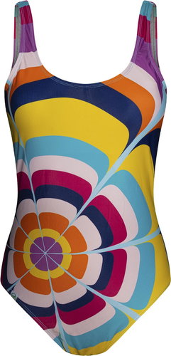 Dedoles Cheerful women's one-piece swimsuit Splashing circles multicoloured size. L - Women's Swimwear - Main image
