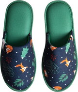 Dedoles Veselé pantofle rezavá liška zelená EU 37 / 255 mm - Slippers