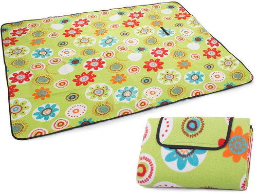 Werk pikniková deka se spodní nepromokavou vrstvou 150 × 200 cm kytičky - Picnic Blanket - Main image
