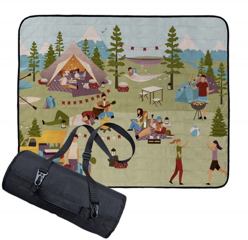 Butter Kings Picnic blanket with strap Lets go camping - Picnic Blanket - Main image