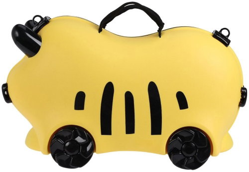 ProWorld hard shell suitcase, yellow, 4 wheels, shoulder strap, 52×21×32cm - Children's Briefcase - Main image