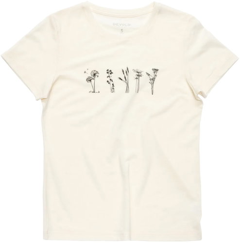DEVOLD Classic Flowers Tee Wmn, White, S - T-Shirt - Main image