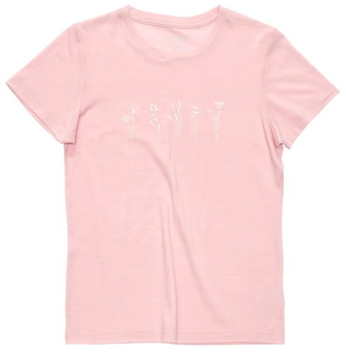 DEVOLD Classic Flowers Tee Wmn, Chalk Pink, M - T-Shirt - Main image