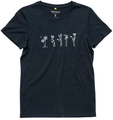 DEVOLD Classic Flowers Tee Wmn, Ink, XS - T-Shirt - Main image