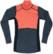 DEVOLD Lauparen Merino 190 Zip Neck Wmn, Coral/Night/Ink, L - Thermal Underwear