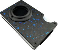 Daklos Carbon RFID karbonová mini pro AirTag s klipem černomodrá - Peněženka