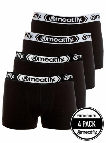 Meatfly 4Pack Balboa - Black/Black, sizing. XL - Boxer Briefs - Main image