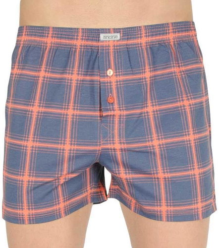 Andrie PS 4947 D - dark blue, orange stripe - Boxer Shorts - Main image