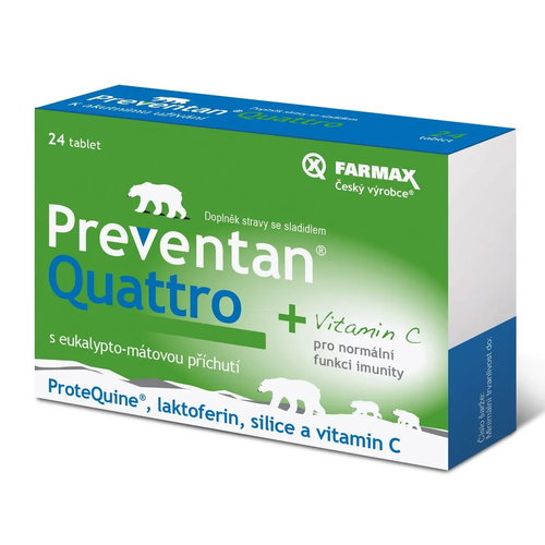 Preventan Quattro 24 tablets eucalyptus and mint - Dietary Supplement - Main image