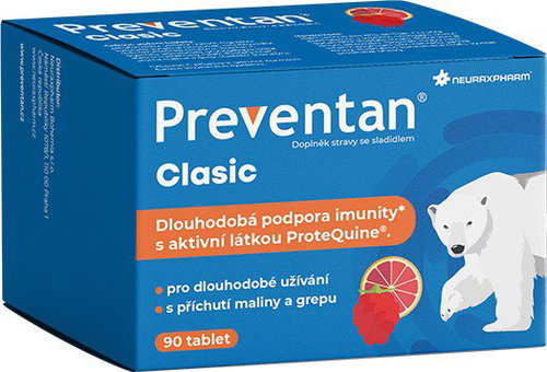 Preventan Clasic with raspberry and grapefruit flavour 90 tablets - Dietary Supplement - Main image