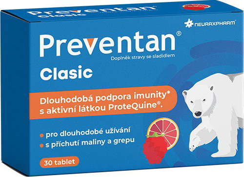 Preventan Clasic with raspberry and grapefruit flavour 30 tablets - Dietary Supplement - Main image