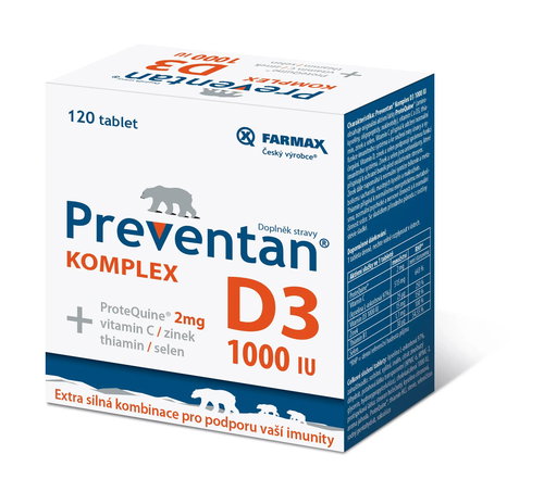 Preventan Complex D3 1000IU 120 tablets - Dietary Supplement - Main image