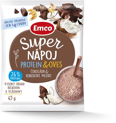 Emco Super drink protein &amp; oats - chocolate with coconut milk 45g - Drink - Main image