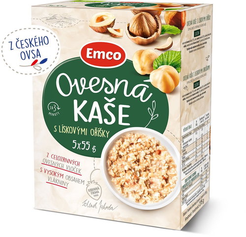 Emco Porridge with Hazelnuts, 5x55g - Oatmeal - Main image
