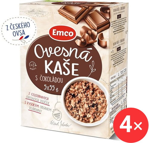 Emco Porridge with chocolate 4 x (5x55g) - Oatmeal - Main image