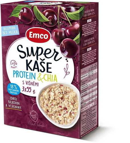 Emco Super Porridge Protein & chia with cherries 3x55g - Porridge - Main image