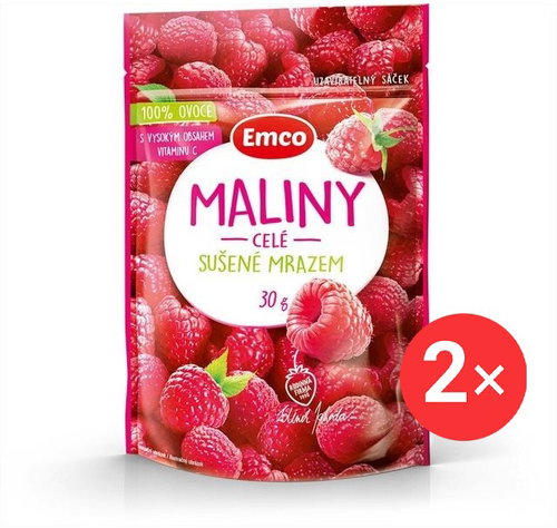 Emco Freeze dried raspberries 2 x 30g - Freeze-Dried Fruit - Main image