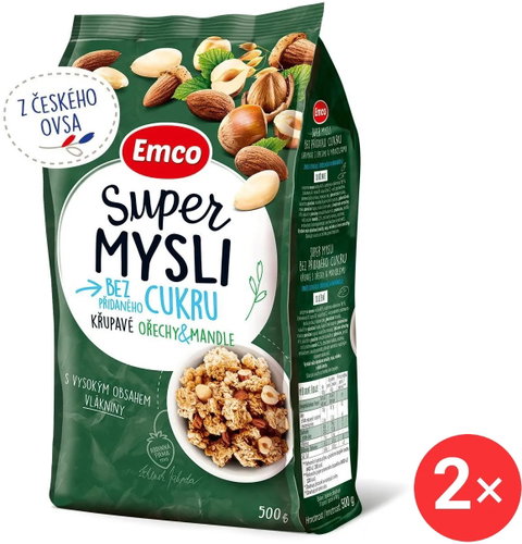 Emco Super mind without added sugar nuts and almonds 2 x 500g - Muesli - Main image