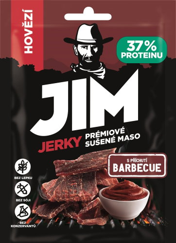 Jim Jerky beef with BBQ flavour 23 g - Dried Meat - Main image