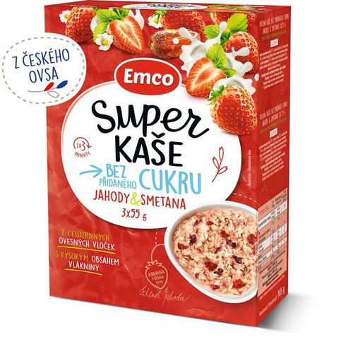 Emco Super porridge strawberries and cream 3x55g - Porridge - Main image