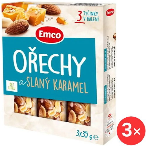 Emco Bar with nuts and salted caramel 3x35g - Cereal bar - Main image