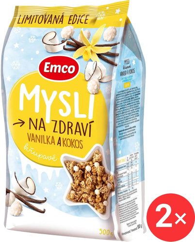 Emco Think Crunchy - vanilla and coconut 2 x 500 g - Muesli - Main image