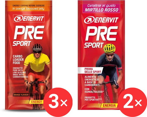 Enervit PRE Sport MIX, 3x45 g orange and 2x45 g cranberry - Energy Gel - Main image