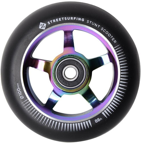 Wheel Street Surfing freestyle scooter, 100x24mm, Alu rainbow core - Scooter Wheels - Main image