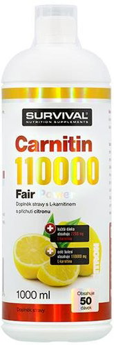 Survival Carnitine 110000 Fair Power 1000 ml lemon - Fat burner - Main image