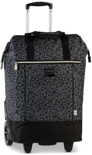Fabrizio Punta large shopping bag on wheels 40 l, grey leopard pattern - Shopping Trolley - Main image