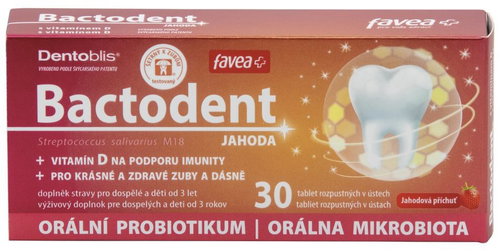 Favea Bactoden Strawberry 30 tablets - Dietary Supplement - Main image