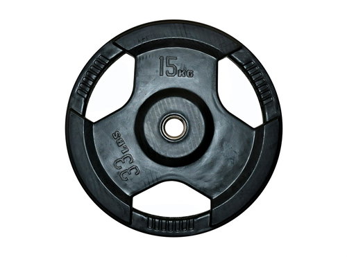 FitnessLine Rubberized cast iron disc 30 mm - 15 kg - Gym Weight - Main image
