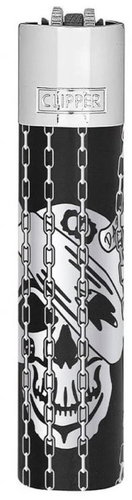 Flamagas Clipper lighter Deadly Chains+Giftbox, black and silver - Lighter - Main image