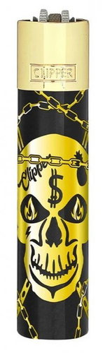 Flamagas Clipper lighter Deadly Chains+Giftbox, black and gold - Lighter - Main image