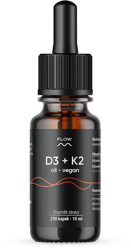 Flow D3 + K2 vegan oil 10 ml - Vitamín D3 - Hlavný obrázok