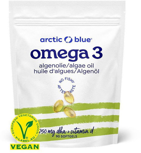 Arctic Blue Vegan Omega 3 Algae 90 capsules (250 mg DHA & Vitamin D) - Omega 3 - Main image