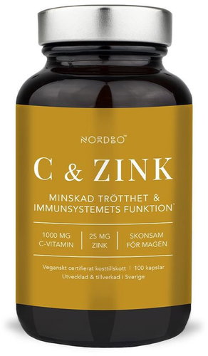 Nordbo Vitamin C & Zinc 100 capsules - Dietary Supplement - Main image
