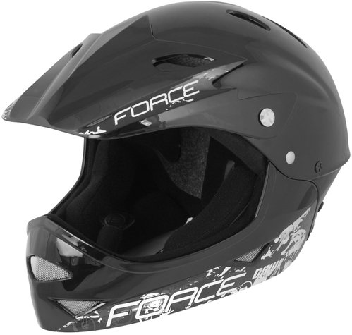 Force DOWNHILL Junior, Black Glossy, S-M, 54-58cm - Bike Helmet - Main image
